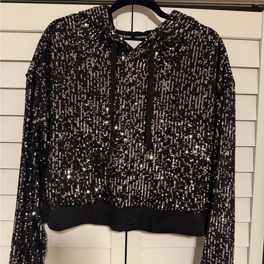 Calvin Klein Jeans Black Sequin Top